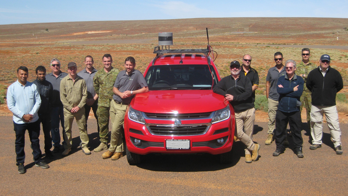 (L-R): Rohit Naik (DSTG Project lead – CATJAT), Bathiya Senanayake (DSTG Technical Advisor – CATJAT), Kevin McConnochie (RFTEQ), Jason Wood (RFTEQ), Ben Fraser (Land Countermeasures Reprogramming Cell – support Contractor), CAPT Nicholas Clayton (Army Headquarters), David Kinnaird (RFTEQ), Richie Bower (RFTEQ), Paul Jeromel (RFTEQ), Andrew Evans (RFTEQ), John Kitchen (DSTG), WO2 David McConnell (Land Countermeasures Reprogramming Cell), Darren Bachmann (DSTG).