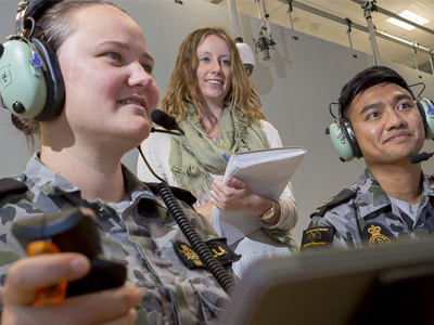 DST graduates Cassandra Heffernan and Tom Fahy were recently introduced to the world of defence science experimentation