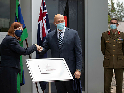 The honourable Peter Dutton, Minister for Defence officially opens the Australian Hypersonic Research Precinct with Chief Defence Scientist Tanya Monro.