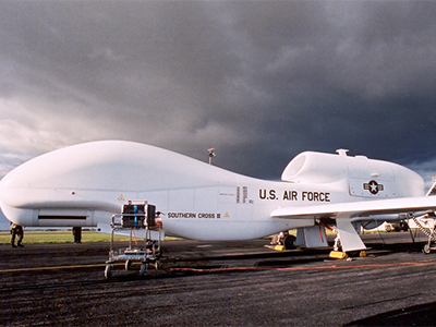 Global Hawk (renamed Southern Cross II) prepares for a flight test in 2001.