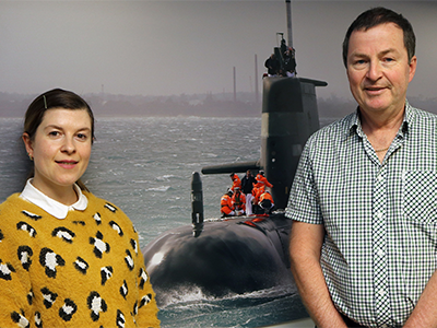 Defence scientists Holly McNabb and Dr Mike Greening