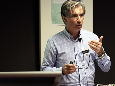 Speaking at the launch of the Flinders University Centre of Expertise in Electronic Warfare: Professor Sam Drake, inaugural Flinders University Chair of Electromagnetic Systems and Security.