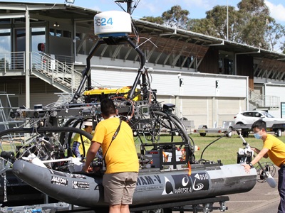 The University of Singapore's Bumblebee Autonomous System's team took out second place in the RobotX challenge.