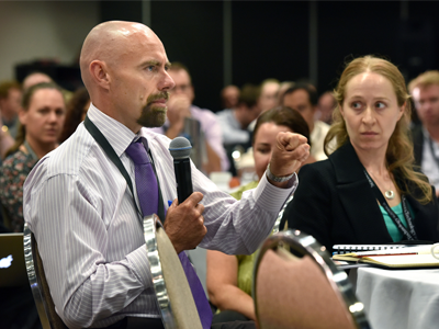 DST delegates Chris Wiren and Kate Foster during a session at Science Meets Parliament on March 1 and 2. DST delegates Chris Wiren and Kate Foster during a session at Science Meets Parliament on March 1 and 2.