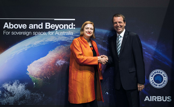 Chief Defence Scientist Tanya Monro and Head of Australasia, Airbus Defence & Space, Sascha Hapke
