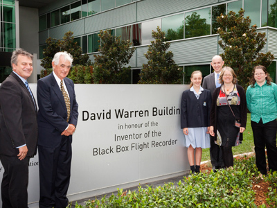 (L-R) Chief Defence Scientist Dr Alex Zelinski, Executive Director of Canberra Airport Group Terry Snow, Eve Cogan, Assistant Minister for Defence Stuart Robert, Jenny Warren and Stuart Brook (L-R) Chief Defence Scientist Dr Alex Zelinski, Executive Director of Canberra Airport Group Terry Snow, Eve Cogan, Assistant Minister for Defence Stuart Robert, Jenny Warren and Stuart Brook