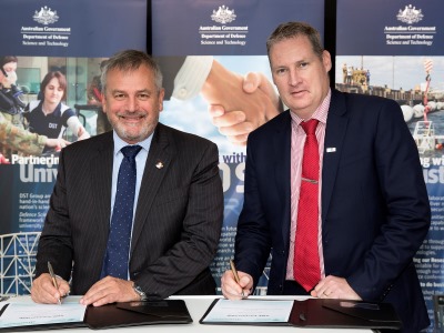 Alex Zelinksy, Chief Defence Scientiest and Travis Reddy, CEO DefendTex