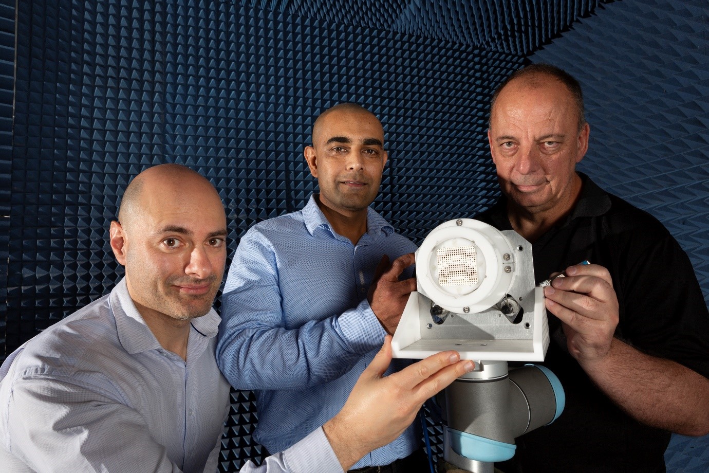 L-R: Daniel Borg, Manik Attygalle and David Burdon at the DSTG antenna test facility