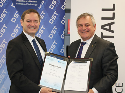 Mr Gary Stewart, Managing Director of Rheinmetall Defence Australia and Chief Defence Scientist, Dr Alex Zelinsky Mr Gary Stewart, Managing Director of Rheinmetall Defence Australia and Chief Defence Scientist, Dr Alex Zelinsky