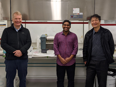 L-R: Dr Andrew Rider, Dr Jojibabu Panta (UWS) and Dr John Wang. Not pictured: Associate Professor Yixia (Sarah) Zhang