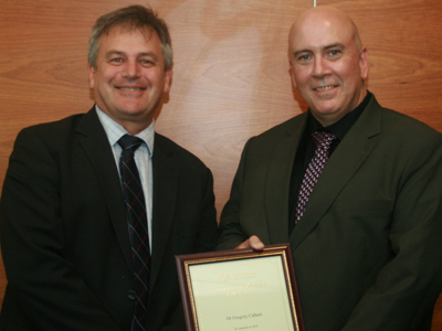 Dr Greg Calbert (right) with Chief Defence Scientist Dr Alex Zelinsky
