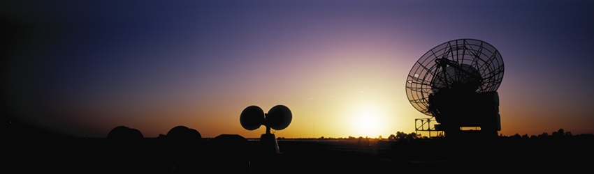 Satellite dishes in the horizon.