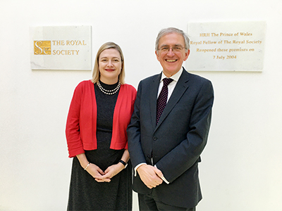 Chief Defence Scientist Professor Tanya Monro with Dr Bryn Hughes, Technical Director, Defence Science and Technology Laboratory, UK Ministry of Defence.