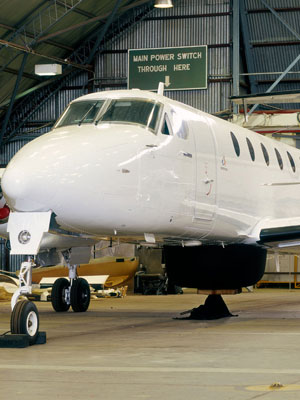 A test aircraft fitted with a radome for the Ingara multi-mode synthetic aperture radar.