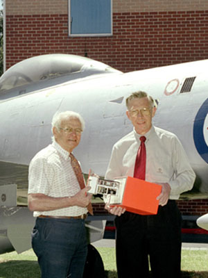 Dave Warren (left) and Ken Fraser with a Black Box prototype.