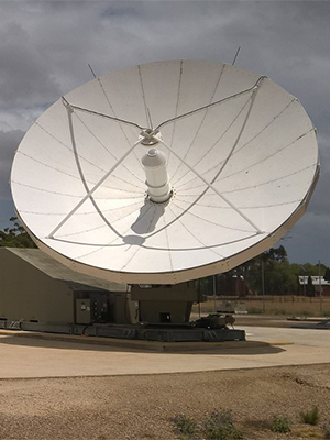 Several satellite dishes. Several satellite dishes.