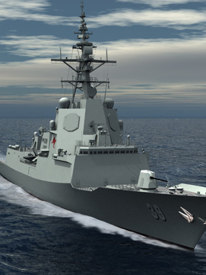 A computer generated image of the Air Warfare Destroyer (AWD). 