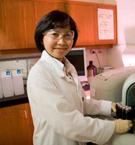 Scientist conducting food science laboratory testing