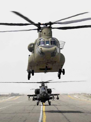 A CH-47F helicopter takes off in Afghanistan. A CH-47F helicopter takes off in Afghanistan.