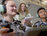 DST graduates Cassandra Heffernan and Tom Fahy were recently introduced to the world of defence science experimentation. DST graduates Cassandra Heffernan and Tom Fahy were recently introduced to the world of defence science experimentation