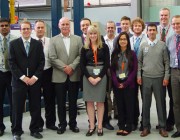 Mr Snowdon with future submarine project officers, staff working in support of HMAS Choules and Bushmaster blast protection researchers.