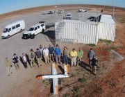 The team prepare for a GPS-free UAS flight trial at Woomera. 