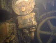 An underwater image of the AE2 wreckage. Photo courtesy of the Department of Veterens' Affairs. 