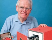 Dr David Warren with the black box flight recorder