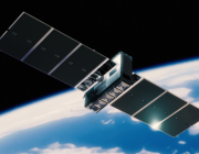 The Fleet Space Technologies Centauri-4 low-Earth satellite used in the demonstration to receive and retransmit voice communications (artist’s depiction, supplied by Fleet Space Technologies).