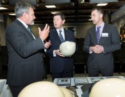 Dr Alex Zelinsky, Minister for Defence and Mr Adam Fairbairn from Amor Composite Pty Ltd. Dr Alex Zelinsky, Minister for Defence and Mr Adam Fairbairn from Amor Composite Pty Ltd.