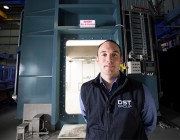 Kane Ivory outside DST's new battery test facility. Kane Ivory outside DST's new battery test facility.