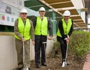Assistant Minister for Defence, Stuart Robert (centre) with Brigadier Darren Naumann and Dr Simon Oldfield during the sod turning ceremony at Fishermans Bend. Assistant Minister for Defence, Stuart Robert (centre) with Brigadier Darren Naumann and Dr Simon Oldfield during the sod turning ceremony at Fishermans Bend.