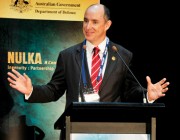Assistant Minister of Defence, Mr Stuart Robert, MP, launches book Nulka at the Pacific 2013 Maritime Exhibition held at the Sydney Convention Center. 