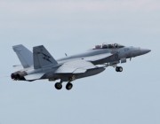 An F/A-18F Super Hornet takes off ahead of conducting an aerial display during the Australian International Airshow.  