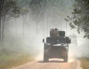 Three Bushmaster on the move during a MTF-3 Mission Rehearsal Exercise prior to deploying to Afghanistan.