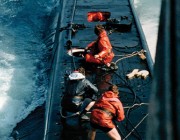 A photo of the Kariwara towed array. A photo of the Kariwara towed array with Hydrophone technology