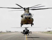 A CH-47F helicopter takes off in Afghanistan. A CH-47F helicopter takes off in Afghanistan.