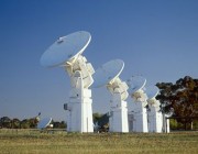 Several satellite dishes. Several satellite dishes.