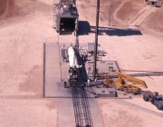 A colour photo of the Redstone rocket prior to launch.