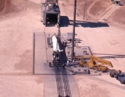 The Redstone rocket prior to launch A colour photo of the Redstone rocket prior to launch.