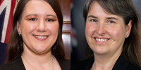 Left to right: Crystal Forrester (Aerospace Engineer) and Dr Cayt Rowe (Operations Analyst)
