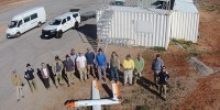 The team prepare for a GPS-free UAS flight trial at Woomera. 
