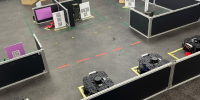 The team of autonomous land vehicle scouts ready to explore the University of Adelaide laboratory environment.