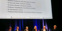 L-R Bronwyn Evans; James Johnson; Adi Paterson; Tanya Monro; Brian Schmidt; Elizabeth Broderick
