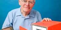 Dr David Warren with the Black Box flight data recorder