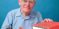 Dr David Warren with the black box flight recorder