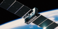 The Fleet Space Technologies Centauri-4 low-Earth satellite used in the demonstration to receive and retransmit voice communications (artist’s depiction, supplied by Fleet Space Technologies).