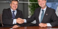 Chief Defence Scientist Dr Alex Zelinsky (left) and Northrop Grumman Australia Chief Executive Mr Ian Irving.