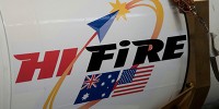 HiFIRE logo on the exterior of a jet.