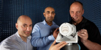 L-R: Daniel Borg, Manik Attygalle and David Burdon at the DSTG antenna test facility